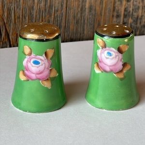 Vintage Mini Rose Salt and Pepper Shakers